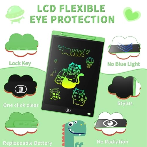 LCD Colorful Writing Graphic Tablet - 12 Inches Blue & Green Pack