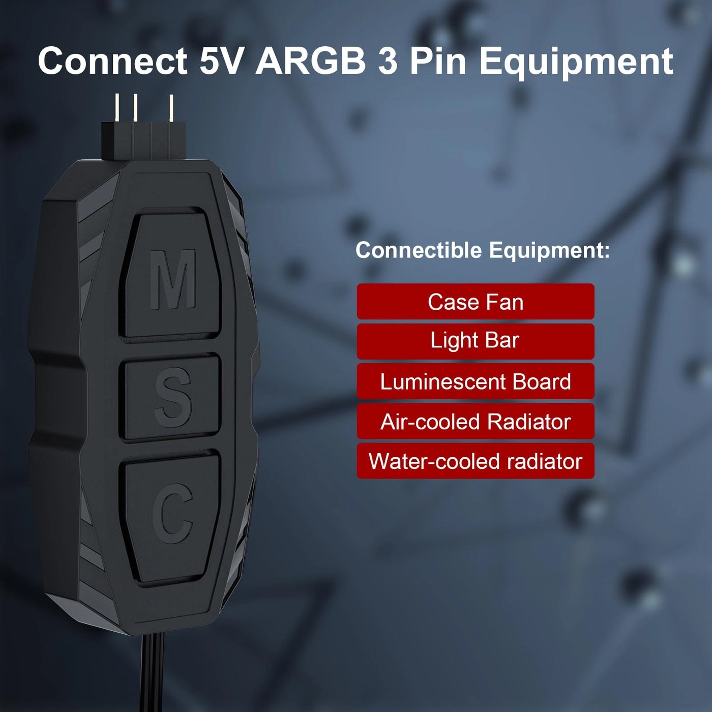 Mini ARGB PC Fans Controller Kit - 3-Pin SATA Power 14 Key Remote