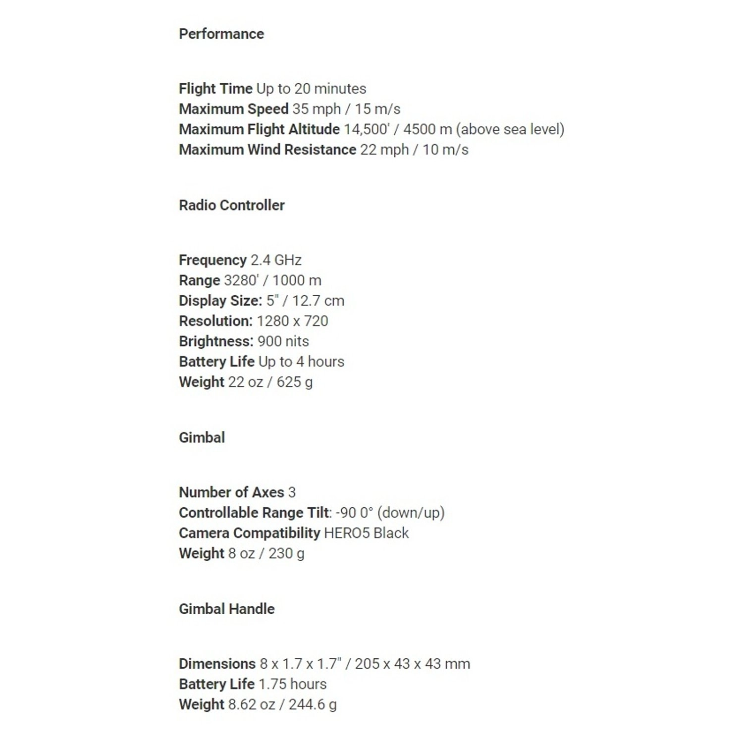 Karma Quadcopter - Up to 20 minutes 1000 m + HERO5 Black