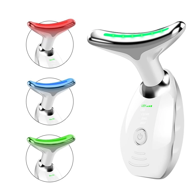 MZA STORES Face Neck Massager - 7 Modes LED