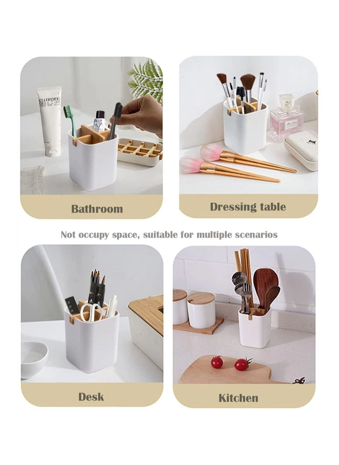 Bamboo Toothbrush Holder - Tough Bamboo Eco-Friendly Compact