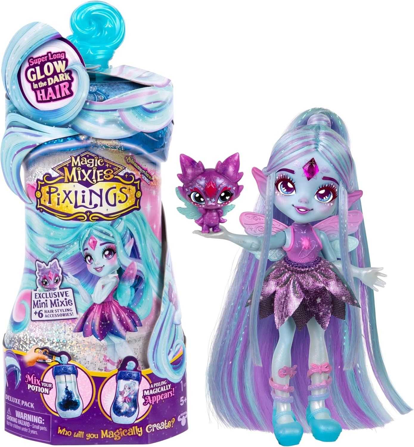 Magic Mixies Flyt the Dragonfly Pixling doll - Shimmer Reveal Mini Mixie Hover Ages 3+