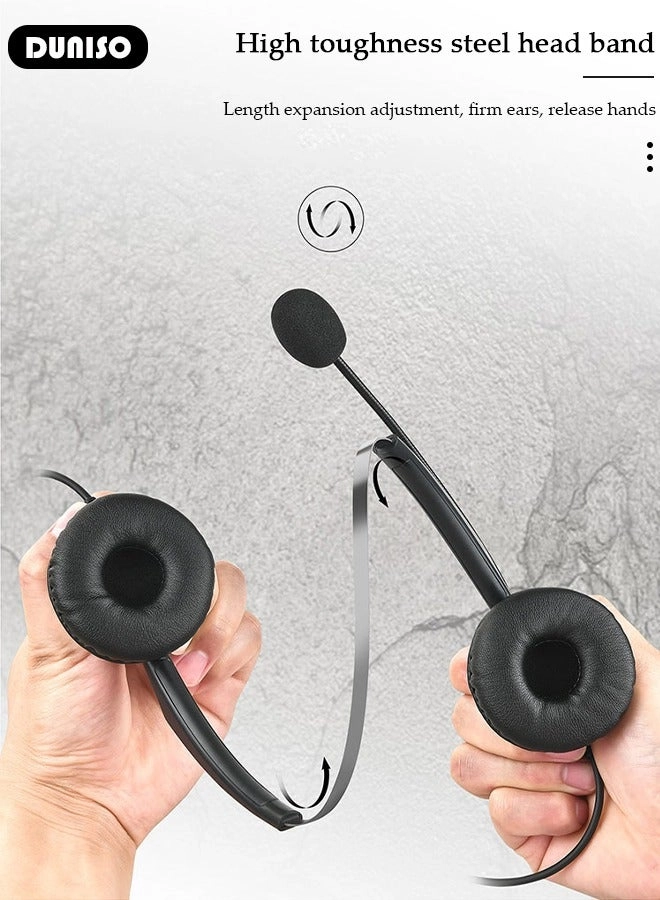 Dual Ear Stereo Wired Headset - 3.5mm Noise Reduction