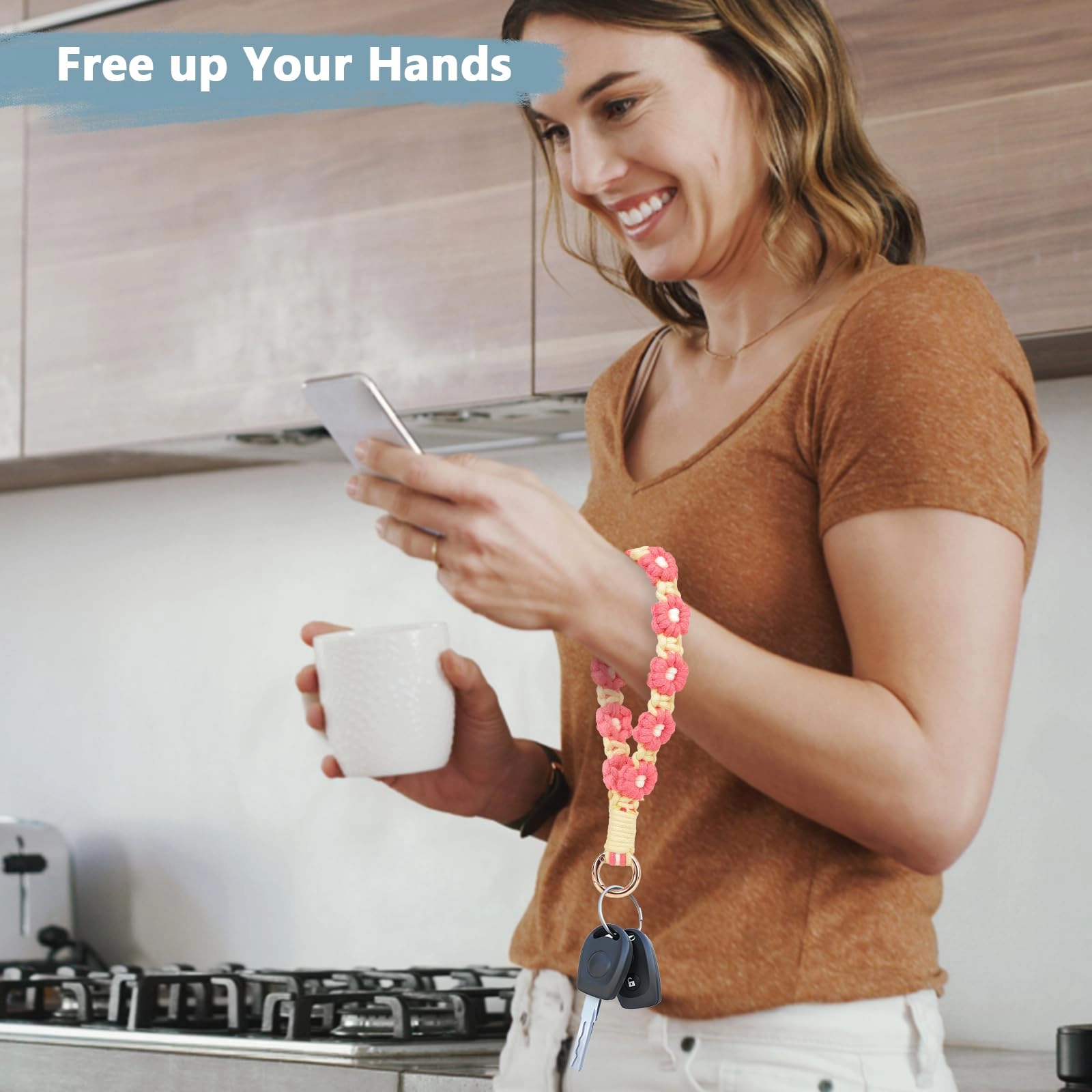 Boho Macrame Keychain - Car