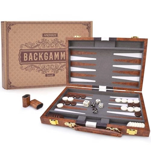 Backgammon Set - Folding Faux Leather