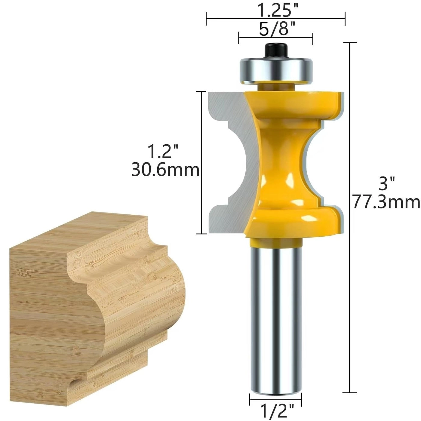 Architectural Molding Router Bit + Crown Molding Router Bit + Bullnose Bead Column Face Molding Router Bit