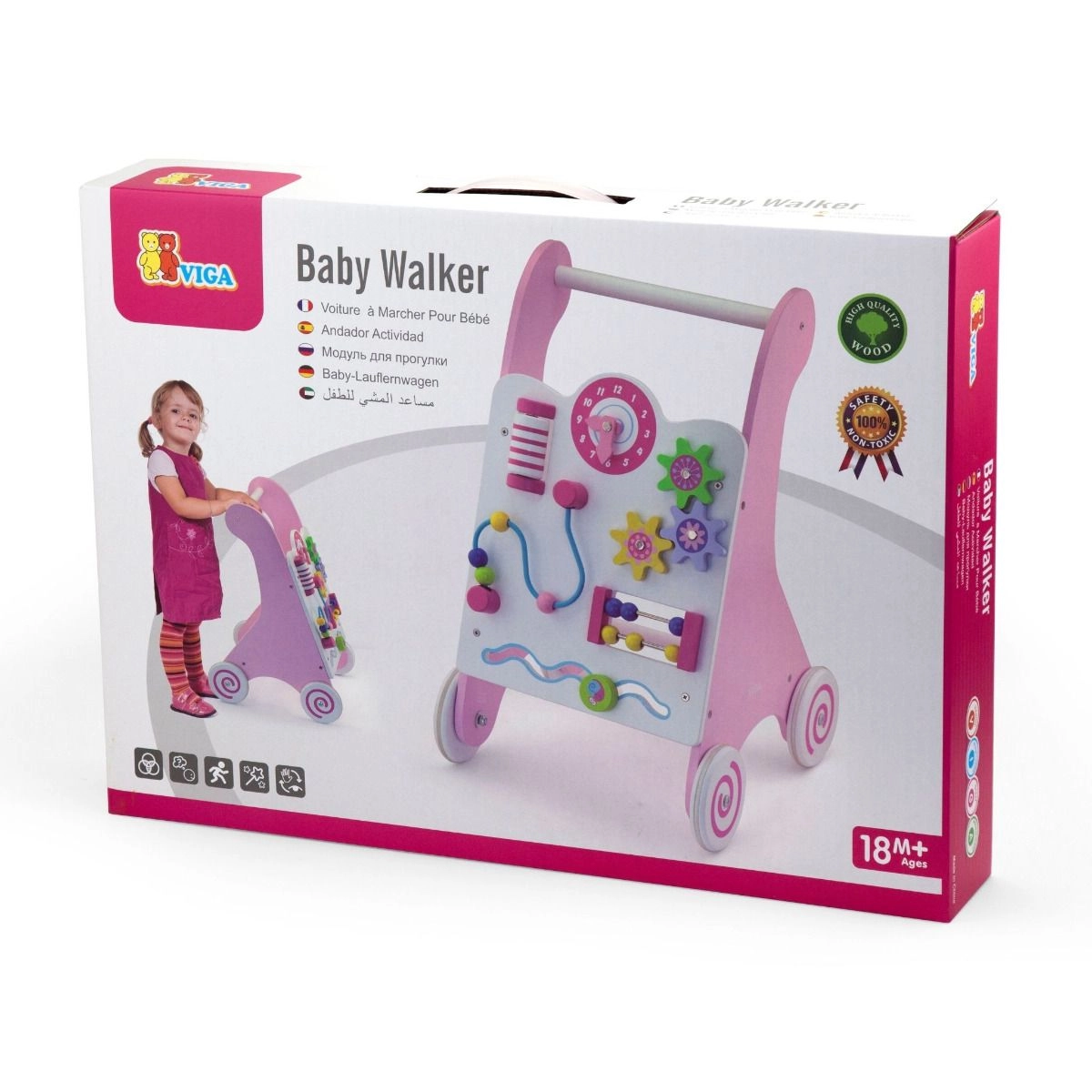 Baby Walker - Pink Suitable for 12 months to 3 years