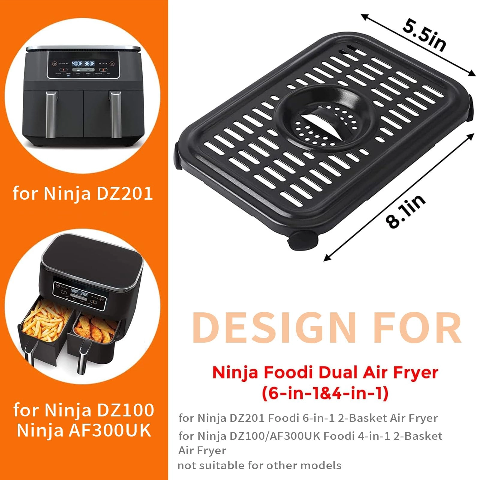 Air fryer grill rack - Stainless steel 2 piece(s) + Magic cleaning cloth - 1 piece(s)