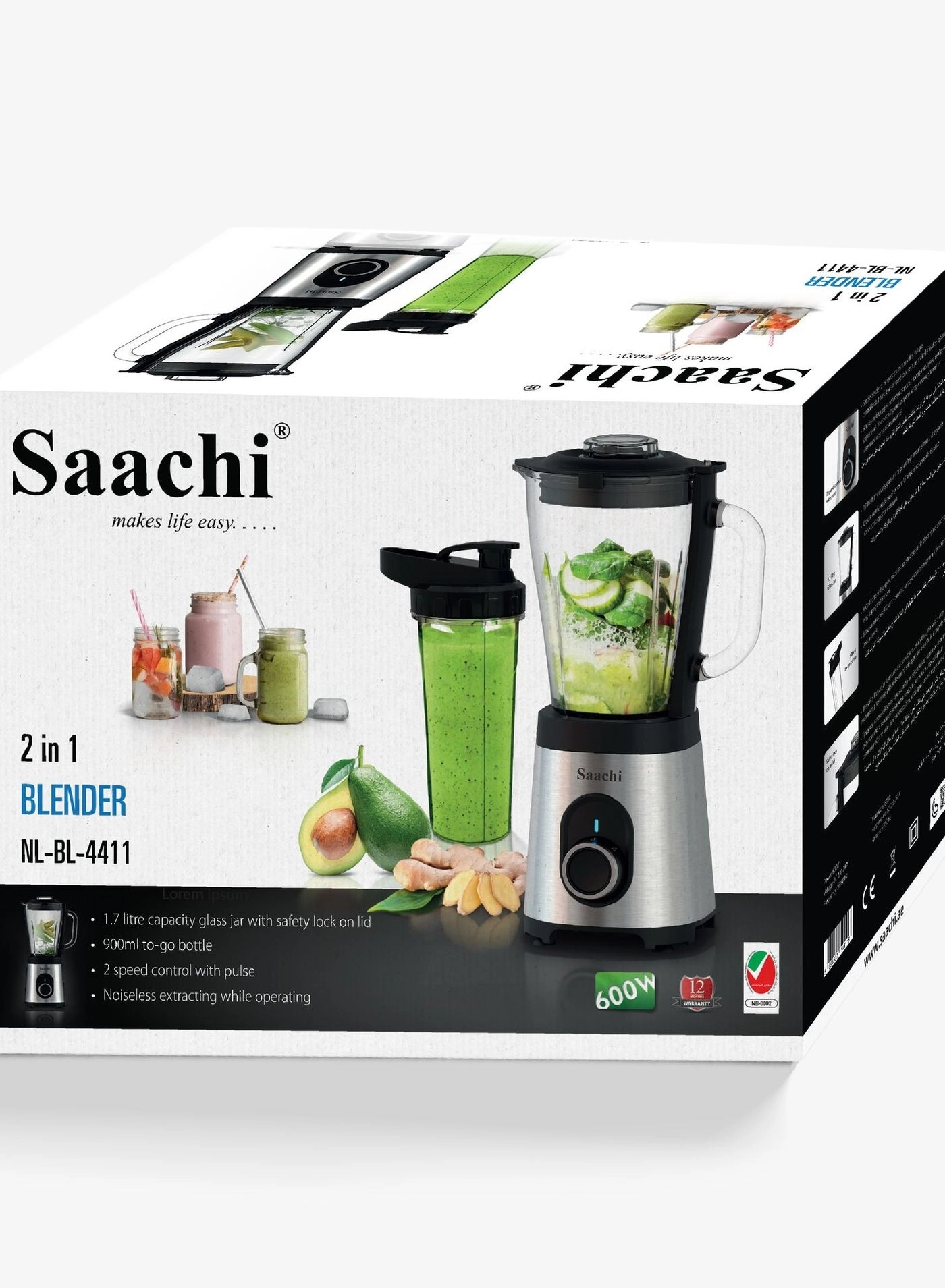 2 in 1 Blender - 600 W