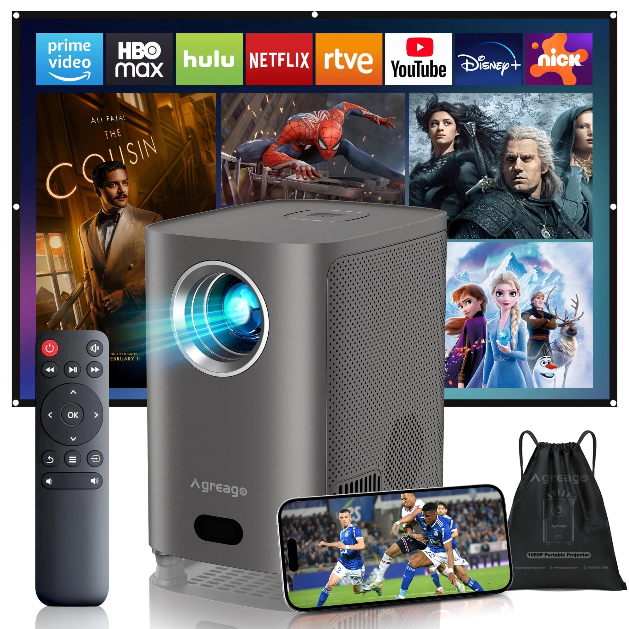 Agreago Projector 600 ANSI lumens 1920 x 1080