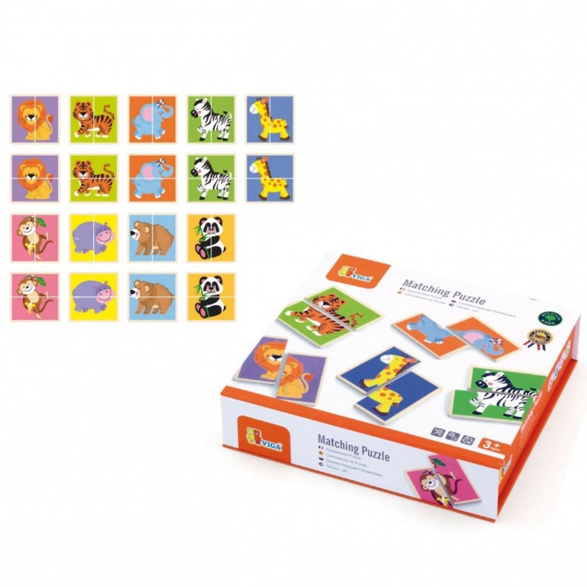 Matching Puzzle - Wild Animals - 3 + 36 pieces