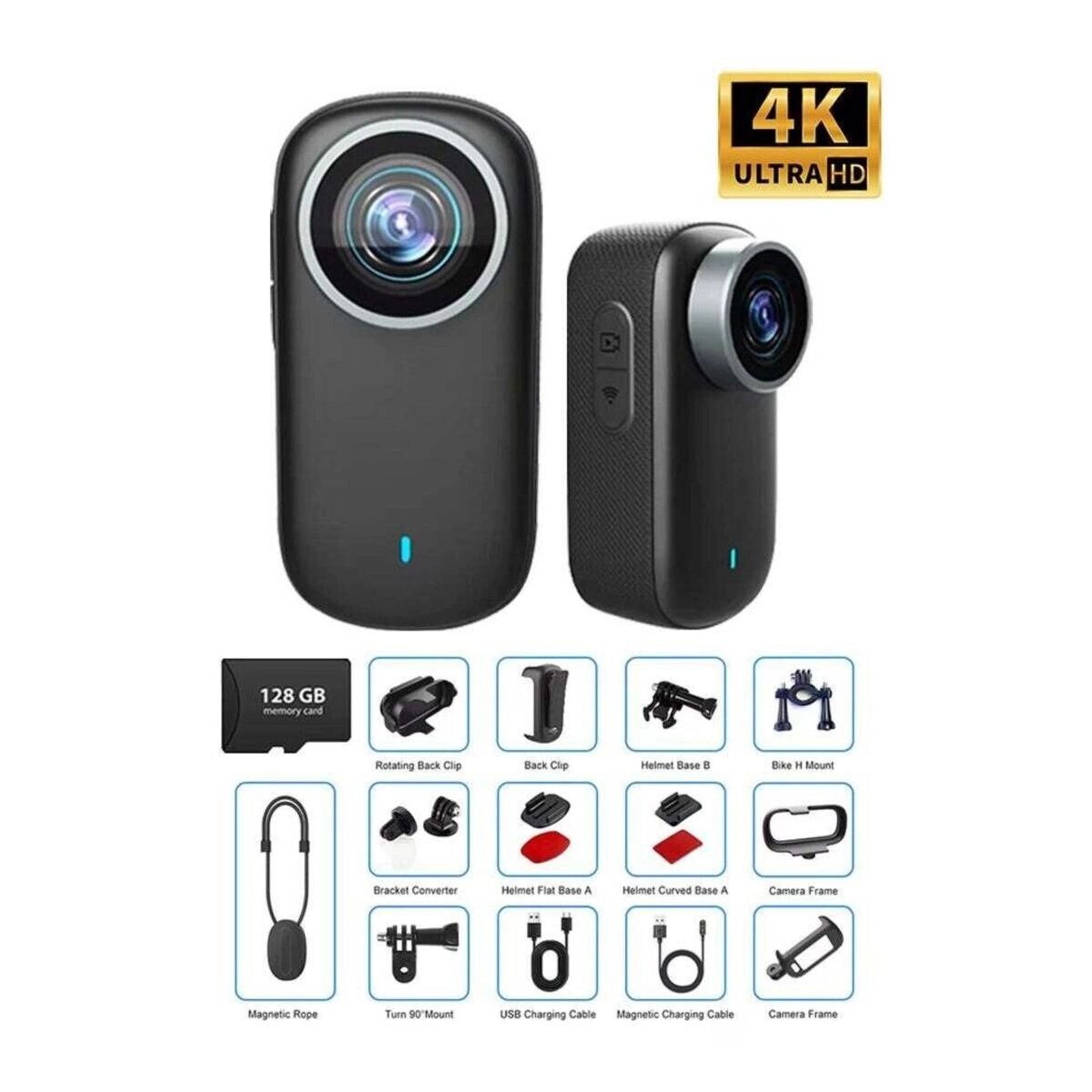 ZOOMEE STORE Portable WiFi Mini Sports Camera - 128GB 4K