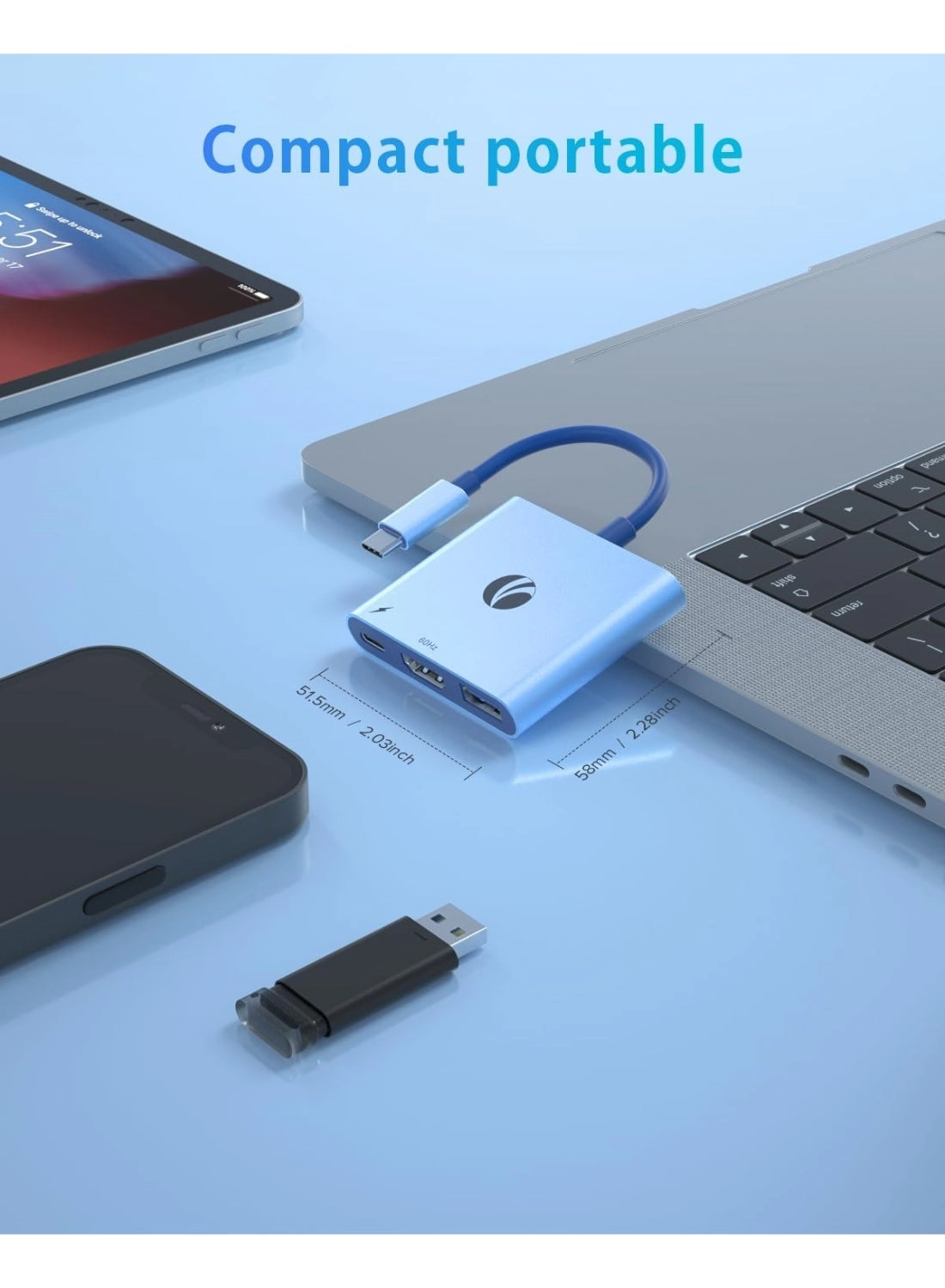 USB Type C HDMI HUB - 4K @60Hz USB 3.0 PD 100W