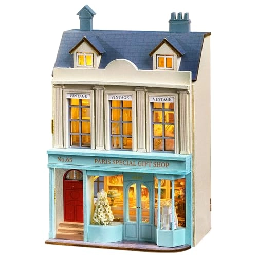 Romantic and Cute Dollhouse Miniature DIY House Kit - Paris Gift Store
