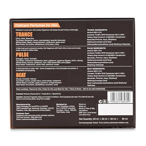 Trance for Him Eau de Parfum 20ml + Pulse for Him Eau de Parfum 20ml + Beat for Him Eau de Parfum 20ml