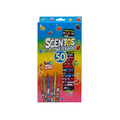 Scentos Scented Fibre Tip Pens - 50 Assorted Vibrant Colours