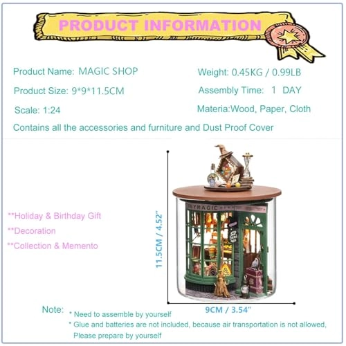 Miniature Wooden Dollhouse Furniture Kit - 3D LED Purple