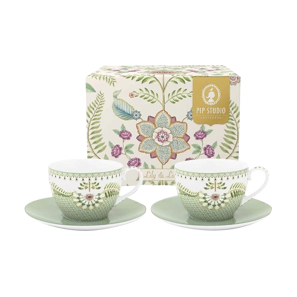PIP STUDIO Lily & Lotus Cups And Saucers - 2 pcs - 280 ml