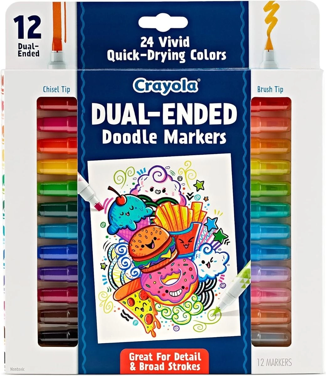 Dual Ended Doodle Marker - 12 Multi Colour