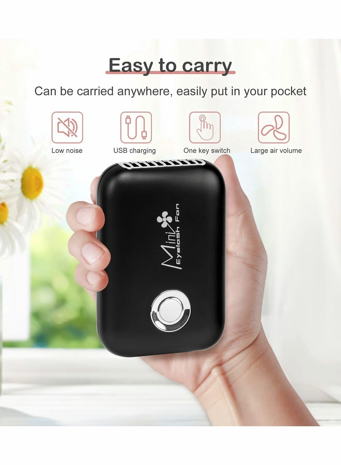 Personal Handheld Fan - Instant Cooling Rechargeable 3 Speed