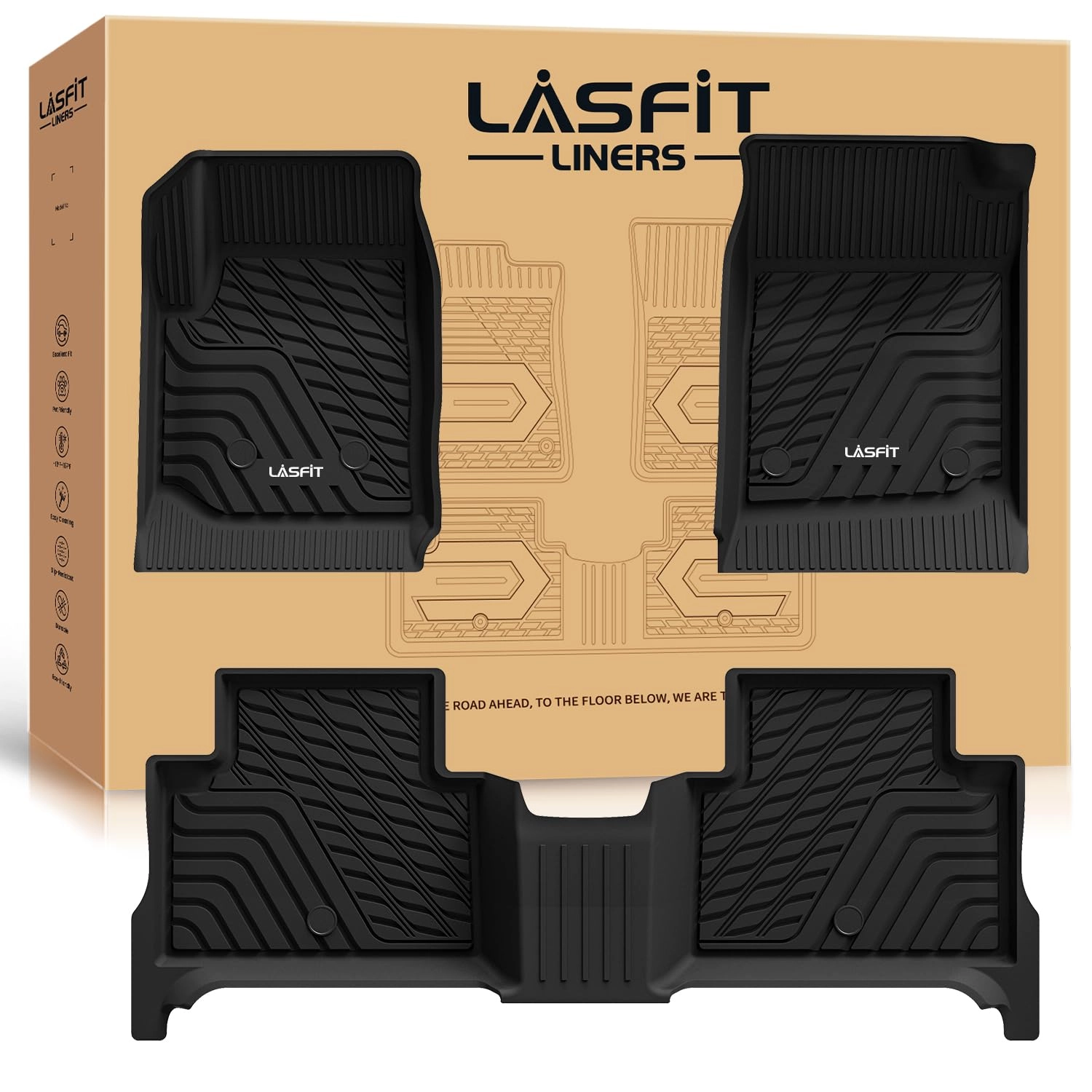 LASFIT Floor Mats - Chevrolet Colorado/GMC Canyon 2015-2022 1st and 2nd Row