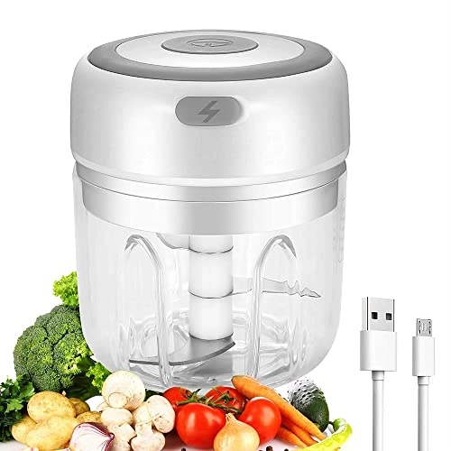 Electric Food Chopper - 100ml USB rechargeable + 9in1 Vegetable Shredder Bowl