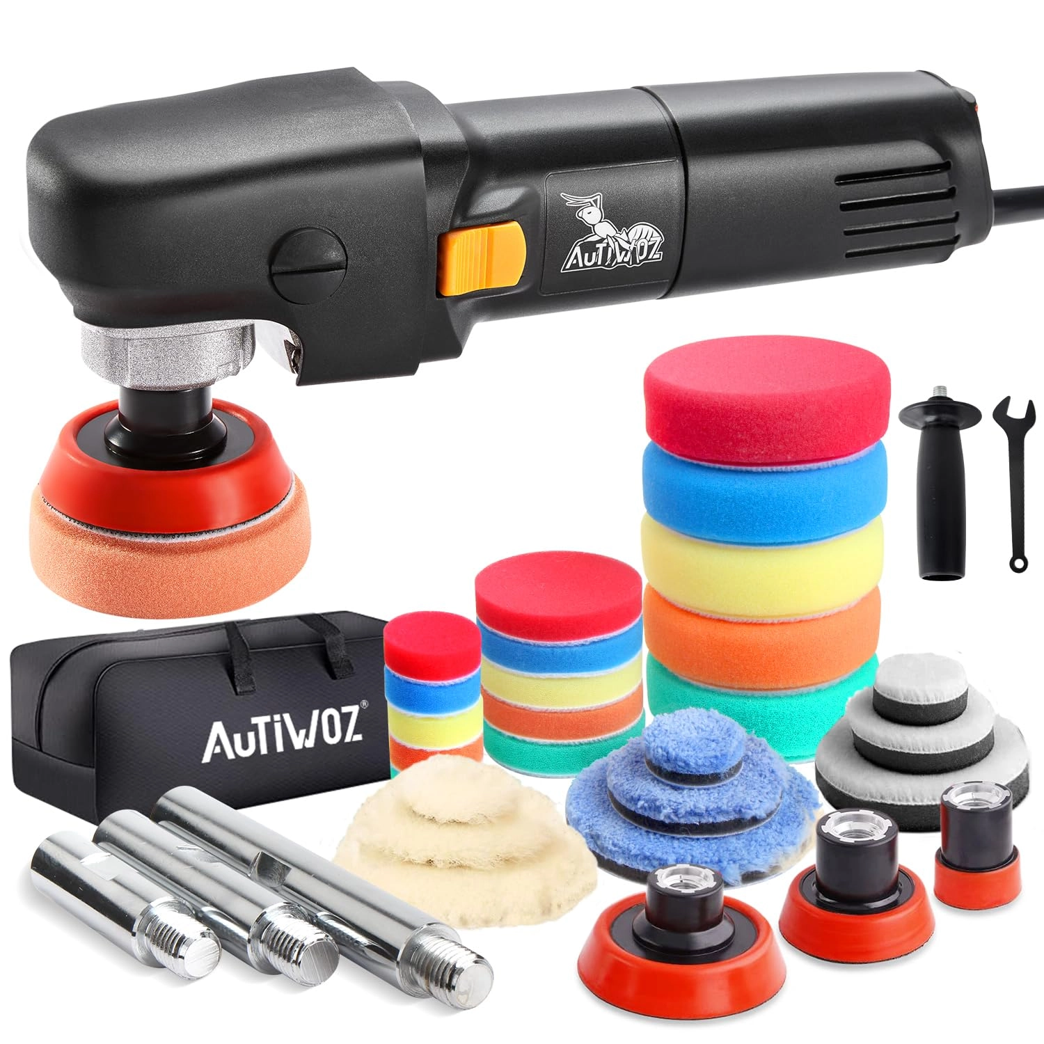 AUTIWOZ Mini Car Polisher - 600 Watts 1"/2"/3"
