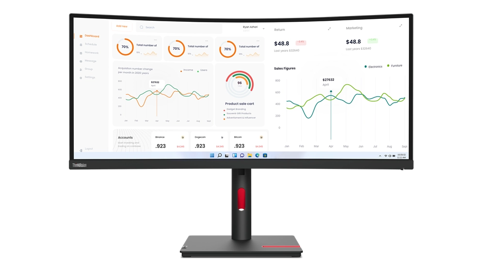 Lenovo ThinkVision T34w-30 - 63D4GAT1UK 34 in 3440 x 1440