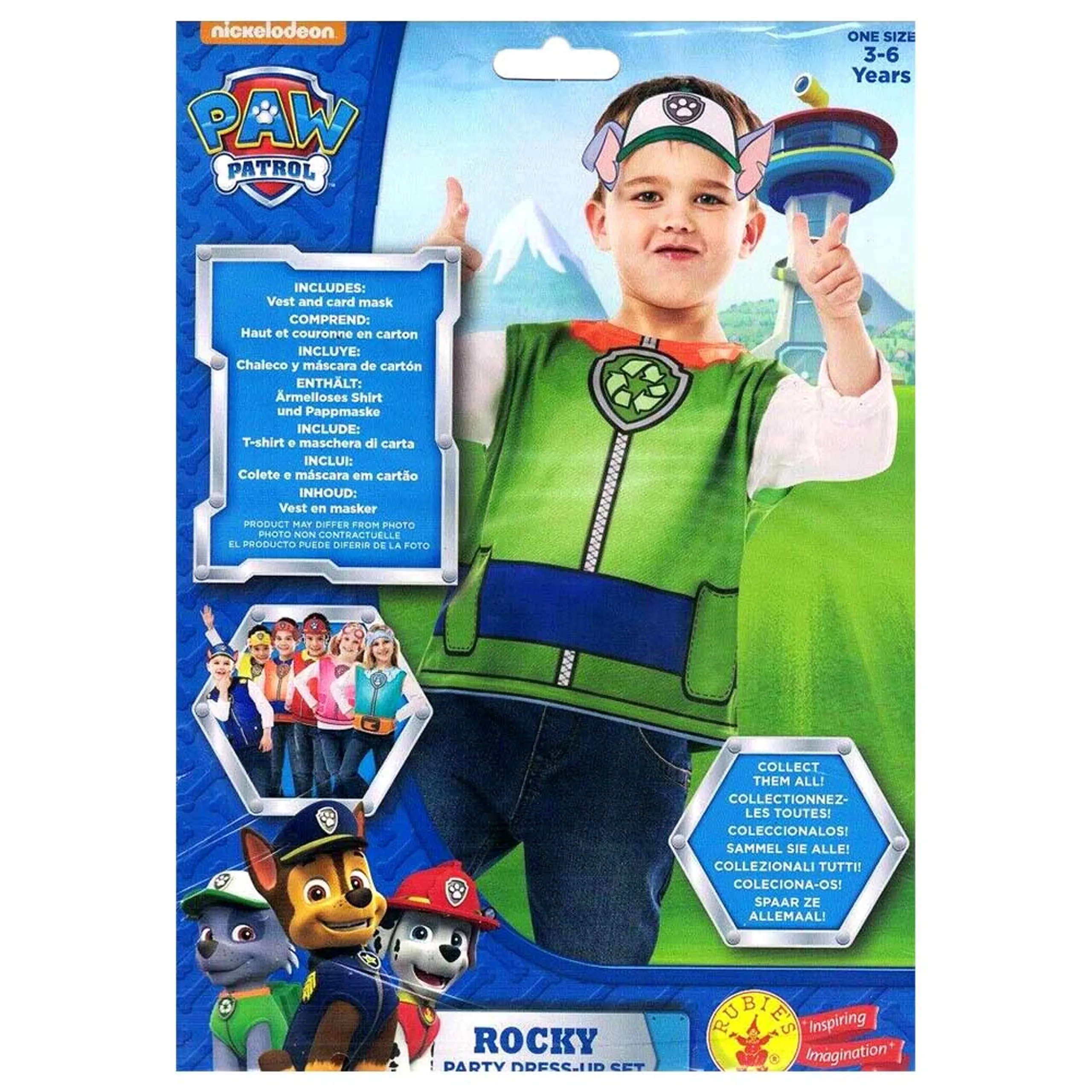 Paw Patrol Rocky Party Dress Rocky Party Dress-Up Set - Suitable for 3 to 6 years