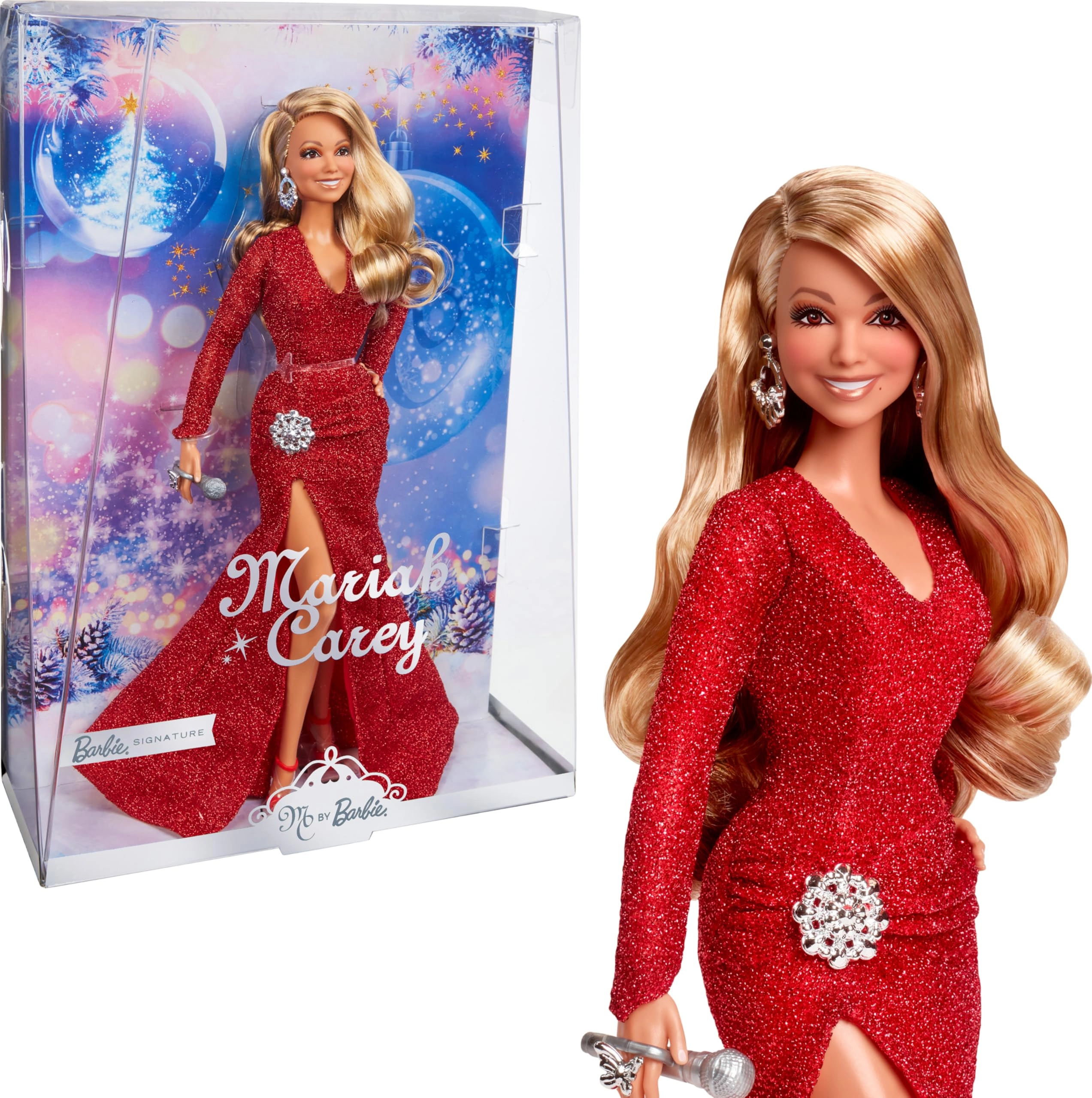 Barbie Mariah Carey Doll - Signature Holiday Celebration shimmery red gown