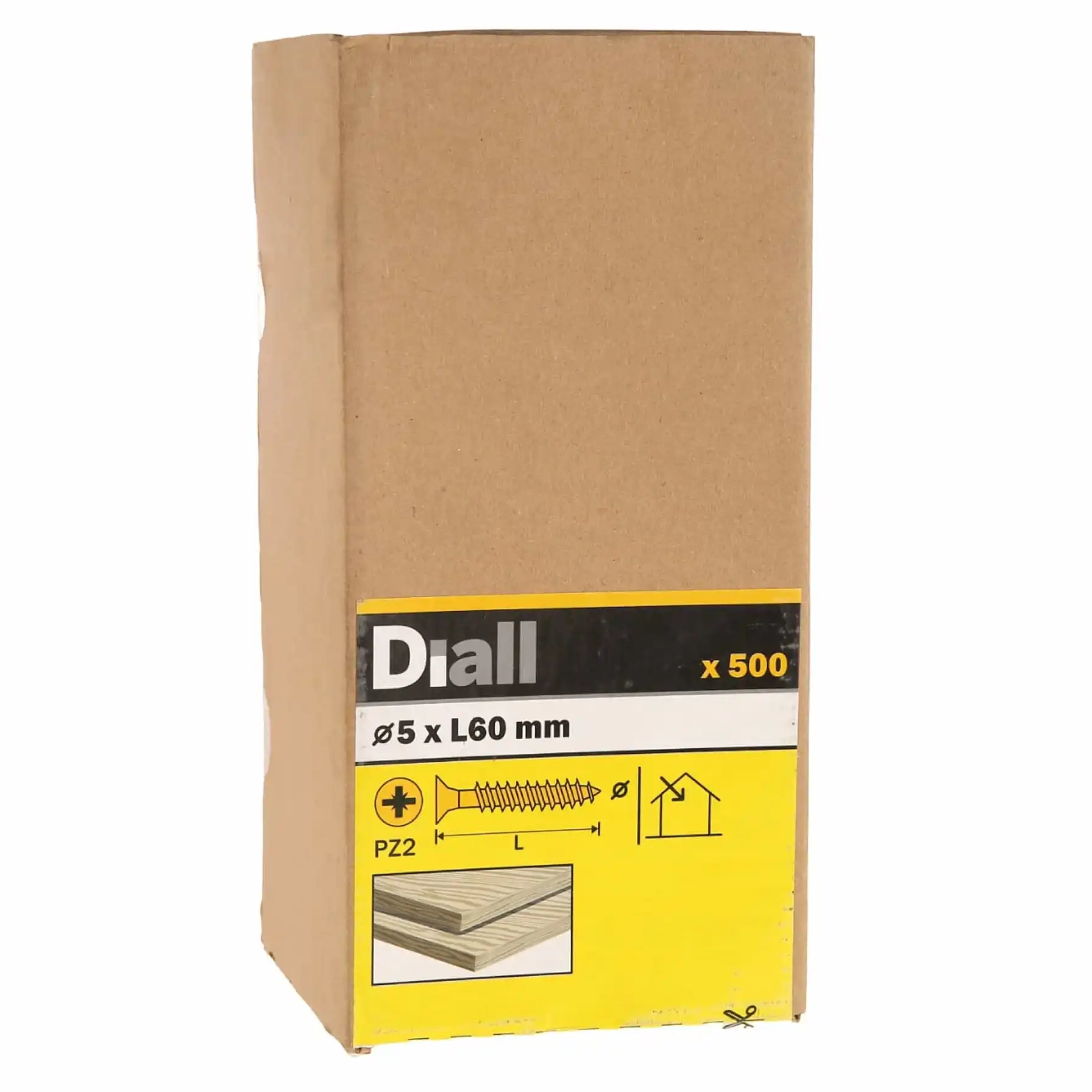 Diall Carbon Steel Wood Screw Pack 5mm 60mm