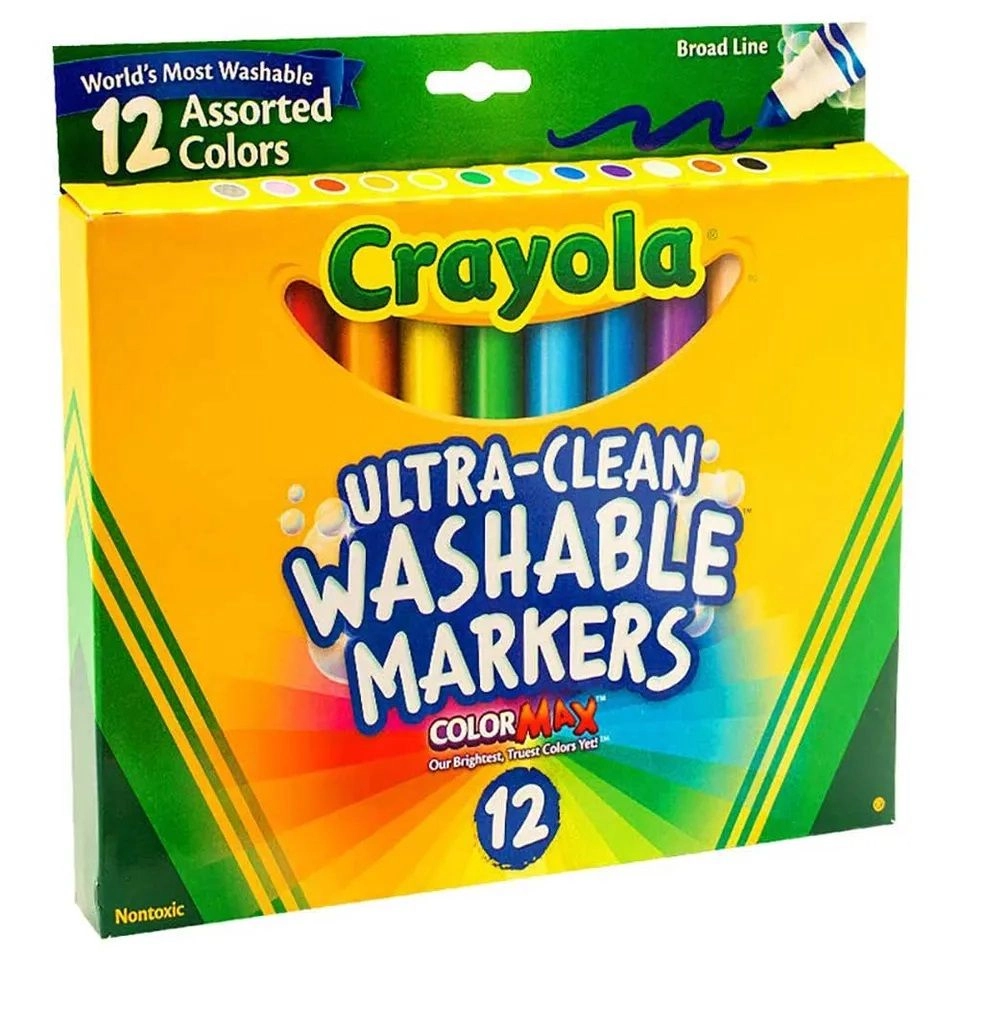 Broad Line Markers - 12 Multi Colour