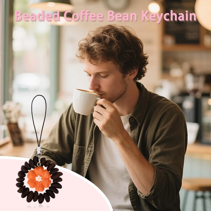 Coffee Bean Keychain Strap Bag Charm - S Bread