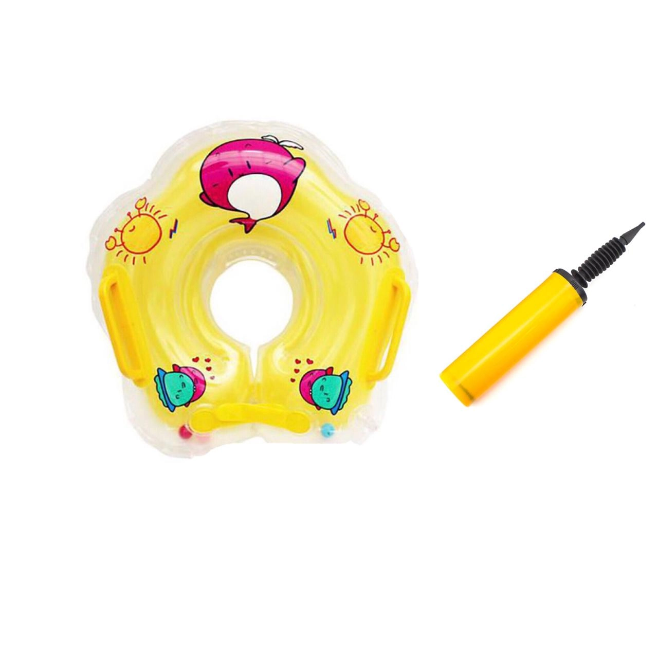 Pikkaboo Iswimsafe Infant Neck Floater - Yellow with Inflator
