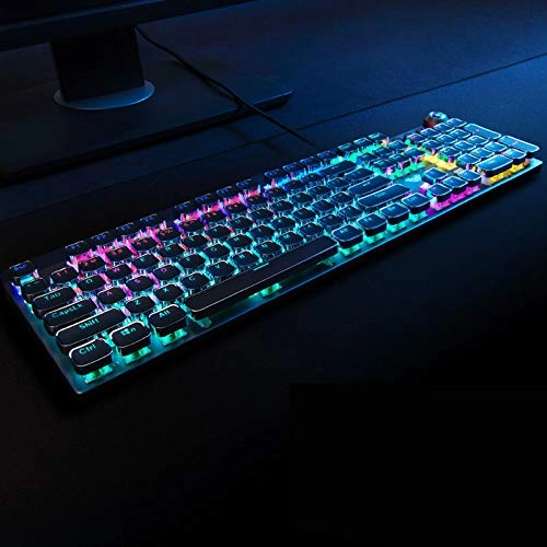 Keyboard Wired Mechanical Black Blue Switches Gaming Keyboard Led Backlit Ergonomic Wrist Rest Keyboard Gaming for Pc