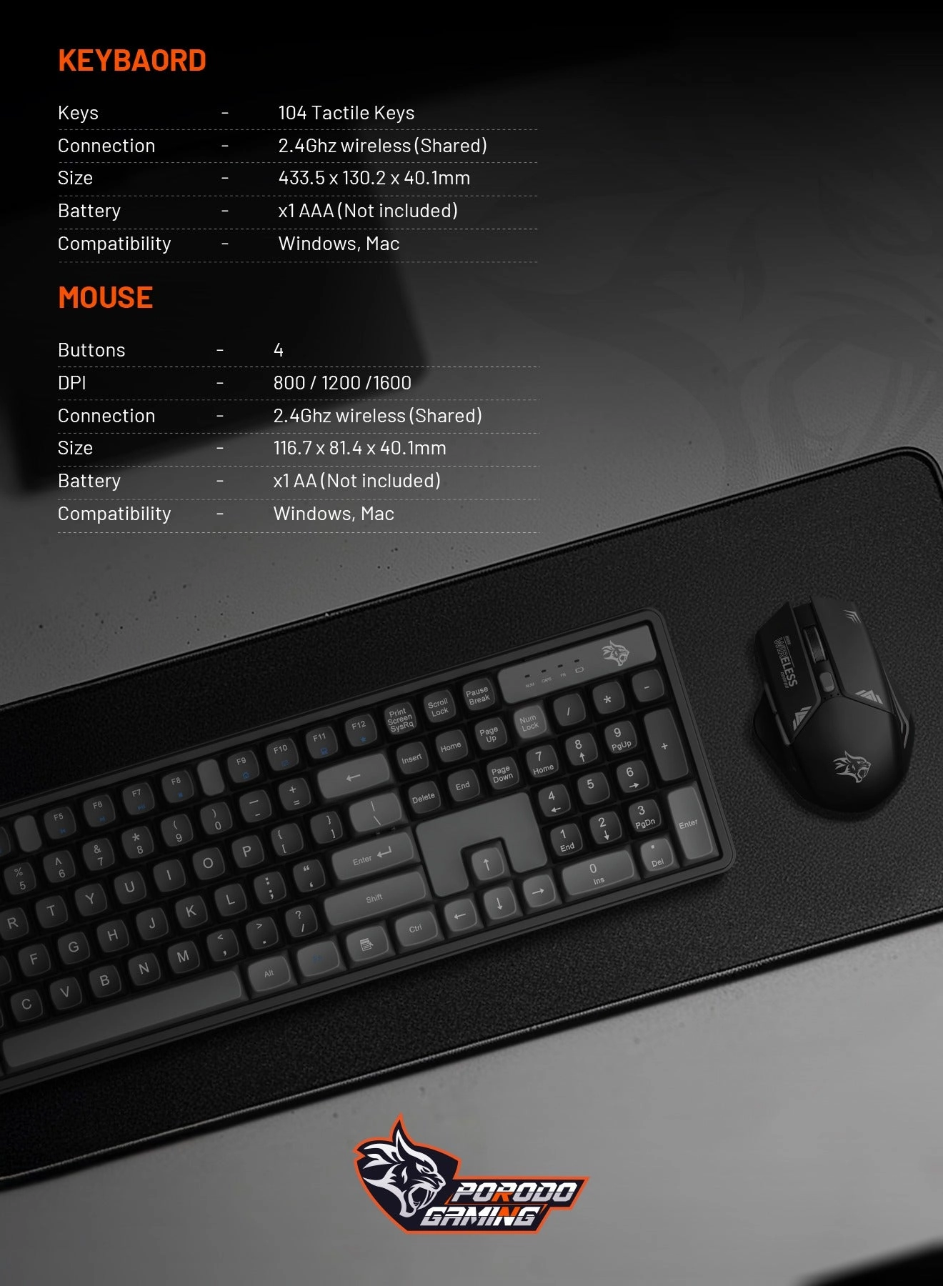 Keyboard + Mouse - EN Wireless