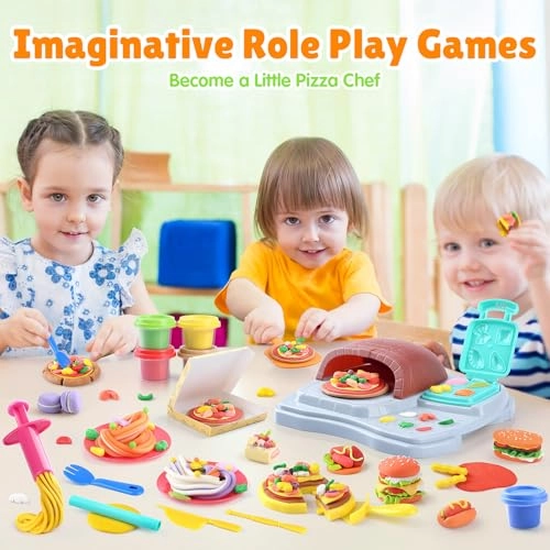 2 in 1 Color Dough Playset - natural wheat ingredients 57g 8 pcs.