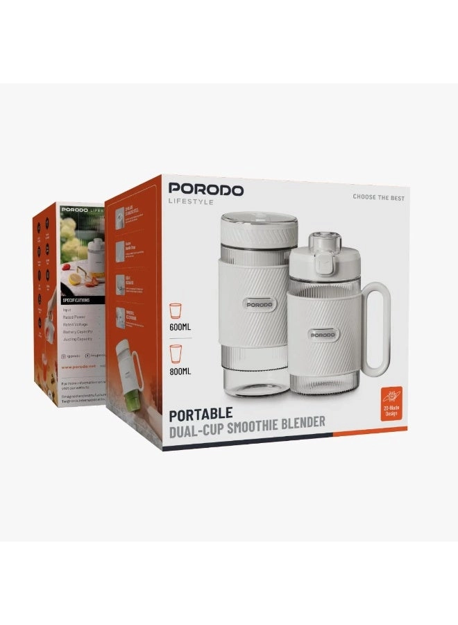 Lifestyle Portable Dual-Cup Smoothie Blender - 80W