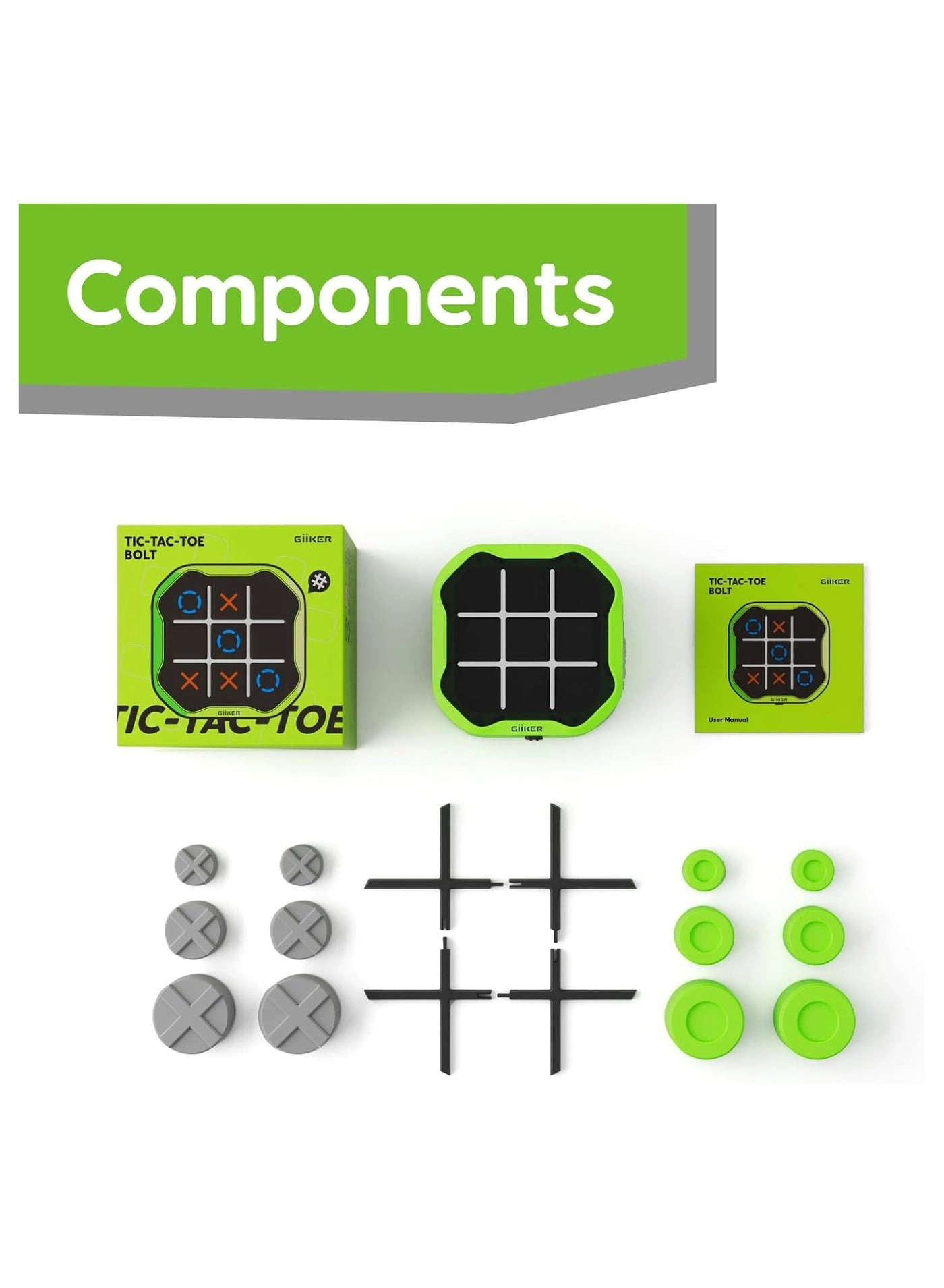 Tic-Tac-Toe Bolt - Green