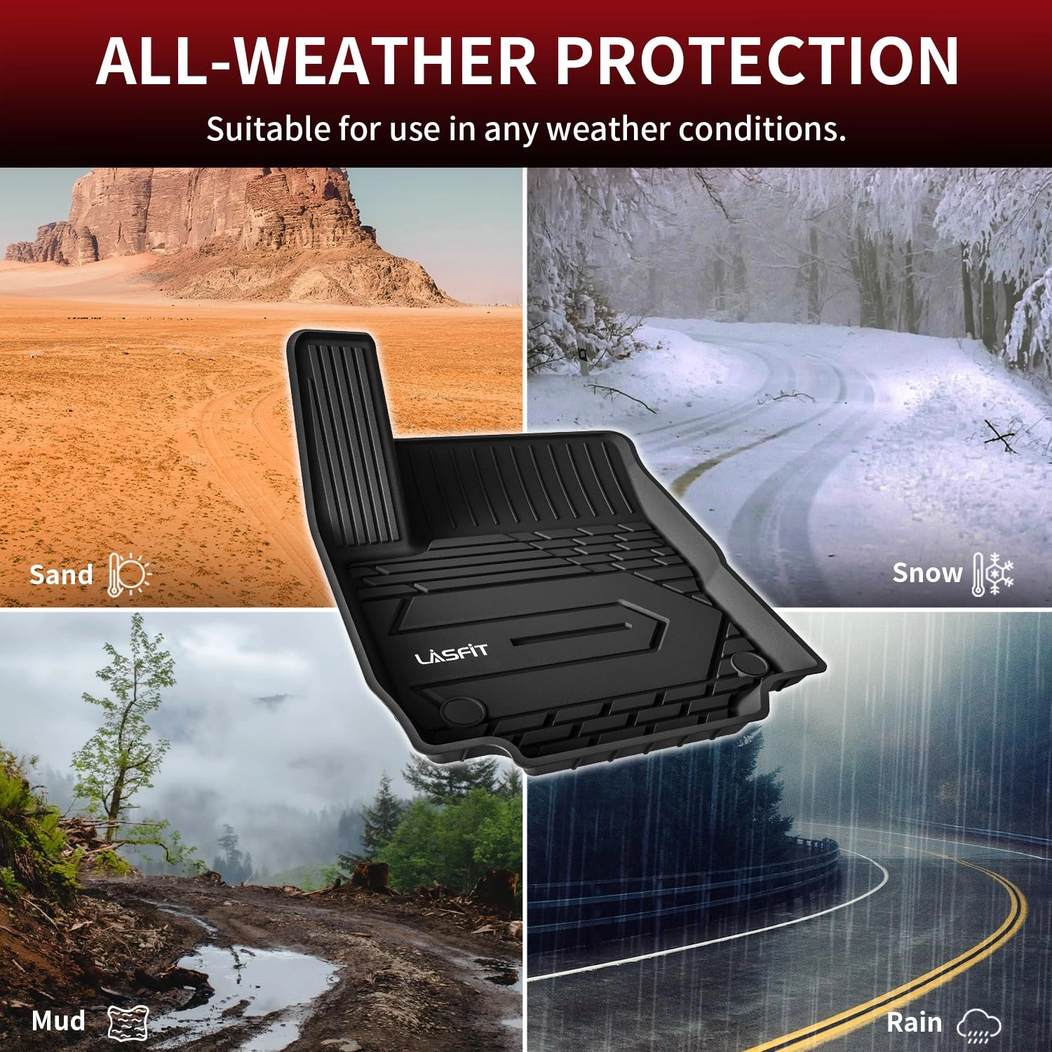 Floor Mats for Chevrolet Chevy Equinox/GMC Terrain - 2018-2024 All Weather TPE Custom Fit