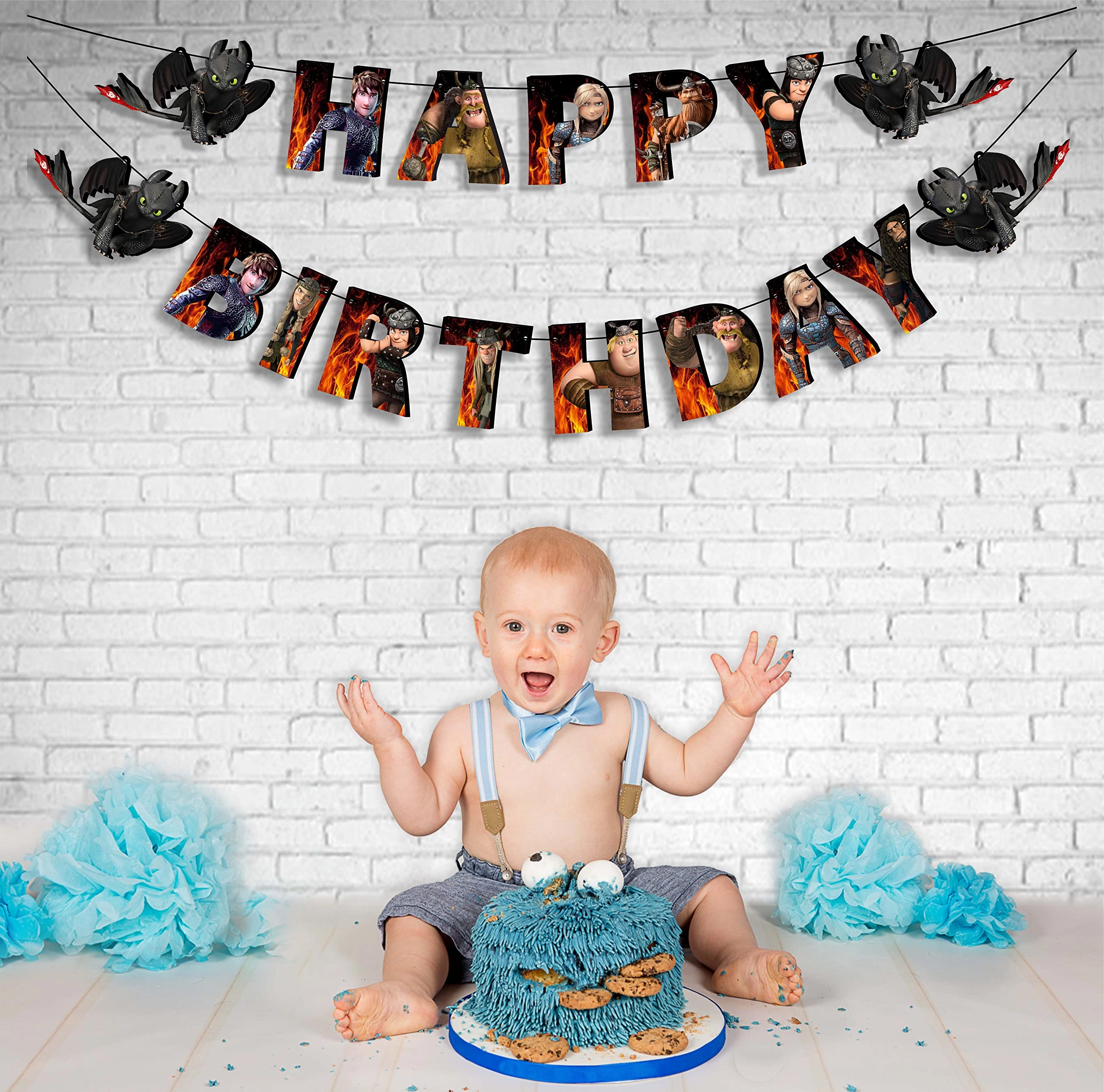 How to Trin Yur Dragn Birthday Banner - 1 piece(s) Birthday, Wedding