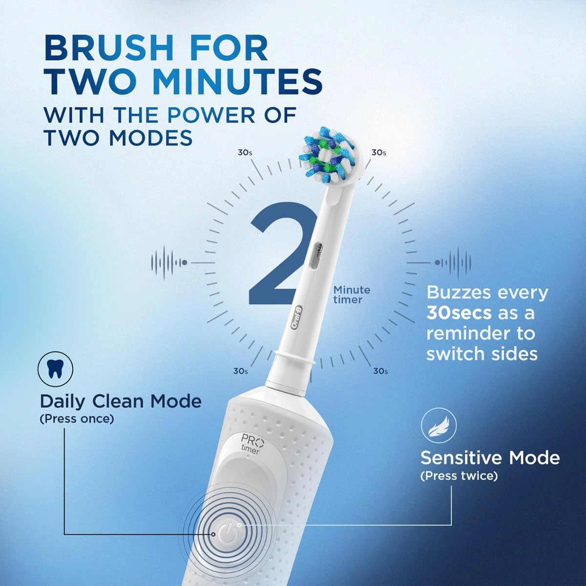 Vitality - Rechargeable 4 Brush Heads 2 Min Timer