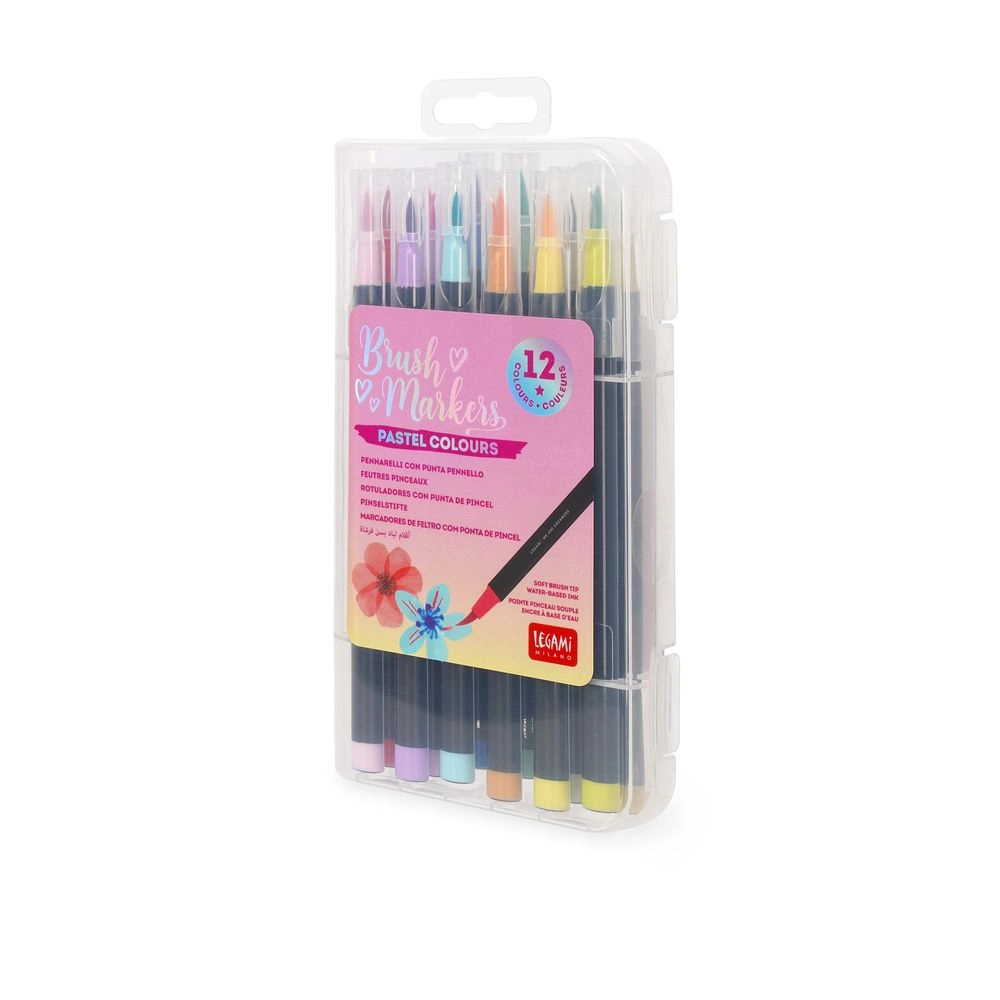 Legami Brush Markers - 12 Pastel Colours