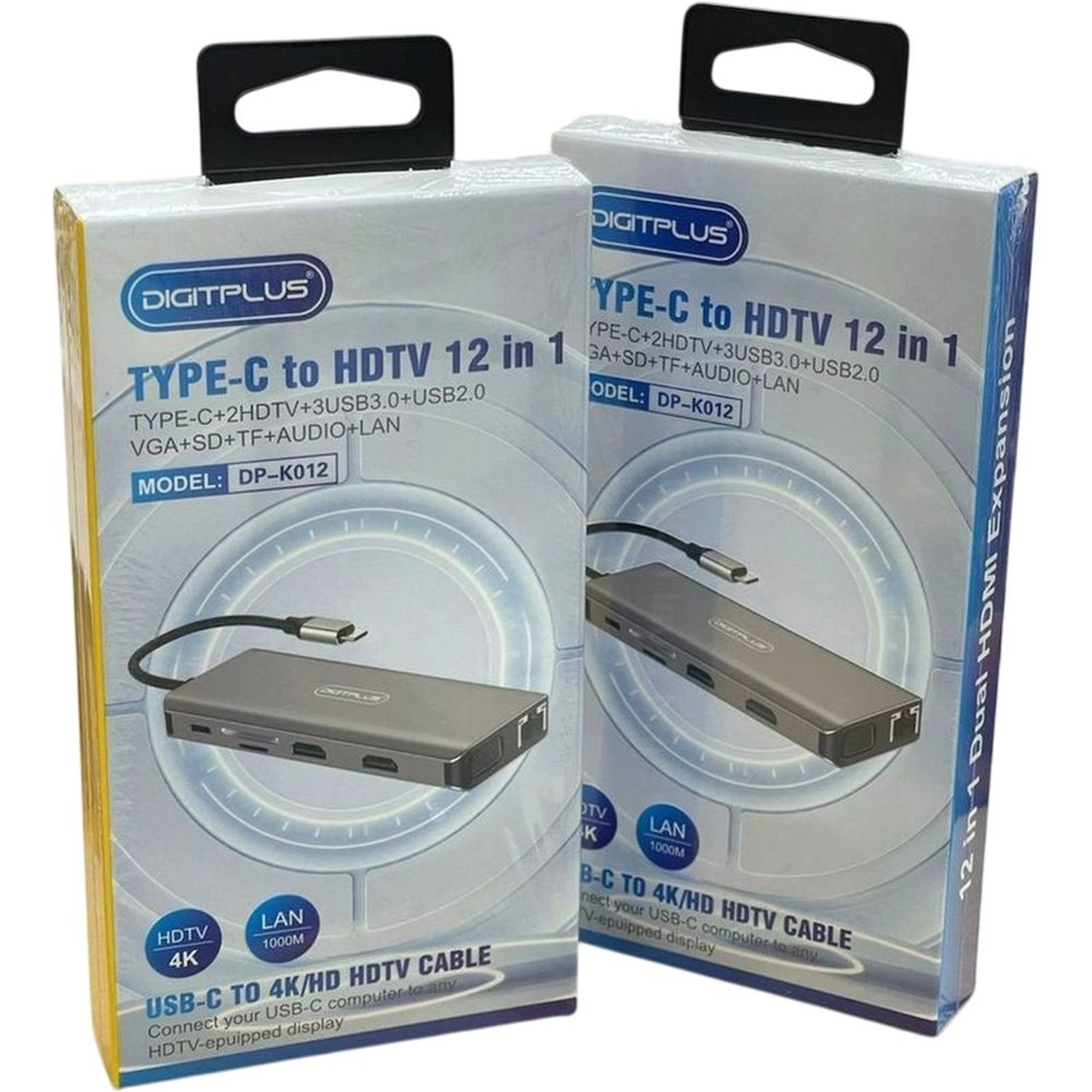 DIGITPLUS USB-C Hub - 12-in-1 Grey