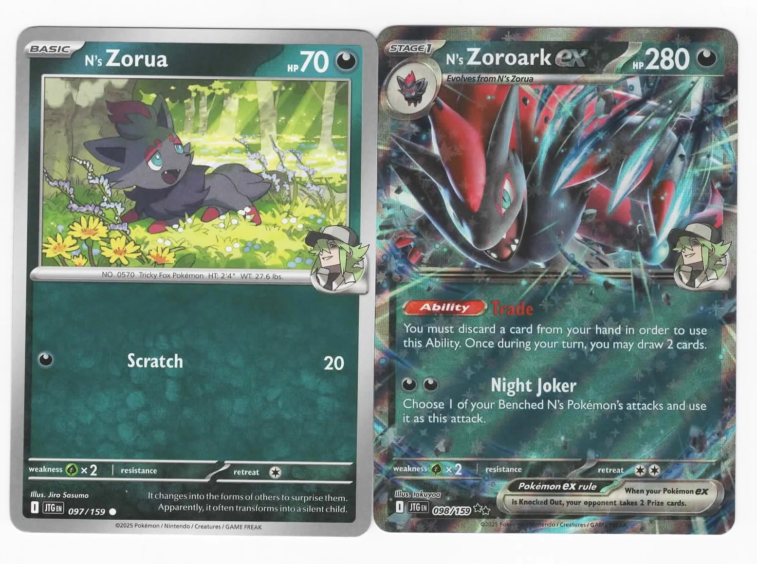 Pokémon Zoroark ex 098/159 - Journey Together Double Rare Card Lot