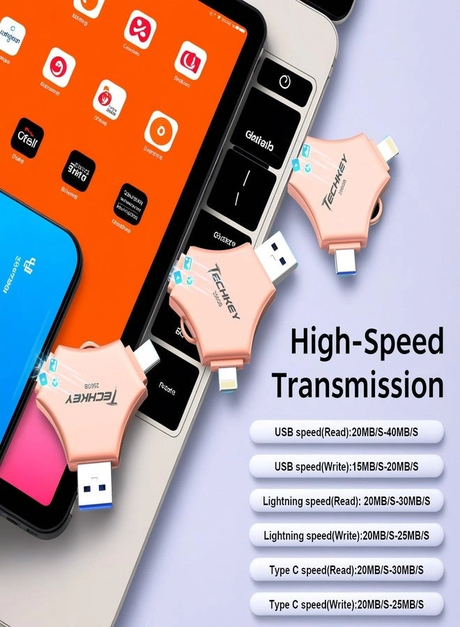 USB 3.0 Flash Drive - USB/Lightning/Type C 256GB