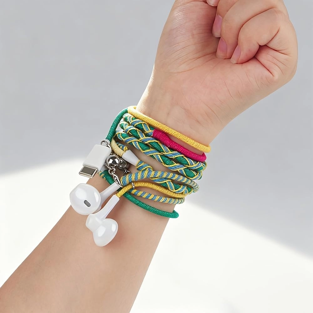 Fabric Cord Braided USB C Headphones Wired Earbud