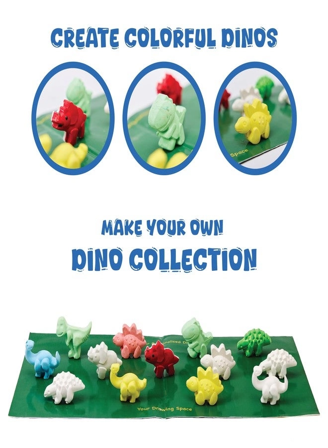 Dino Chalk Making Kit - DIY Chalk Craft Set Make 6 Colourful Dinosaur-Shaped Chalks Age 5+