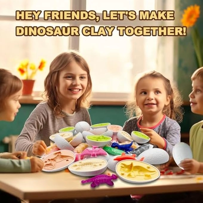 Dinosaur Playdough Egg Set - 3+ years