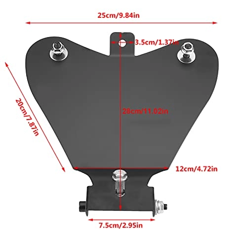 Solo Seat Base Plate Bracket - Steel Pre-drilled Holes Traditional Length